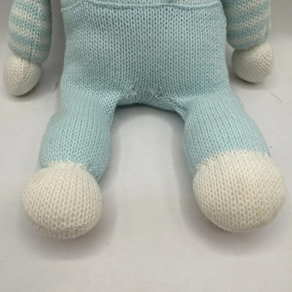 EDEN‎ Vintage Knit Blue Stripes Bear Mouse Plush Toy Animal 4380